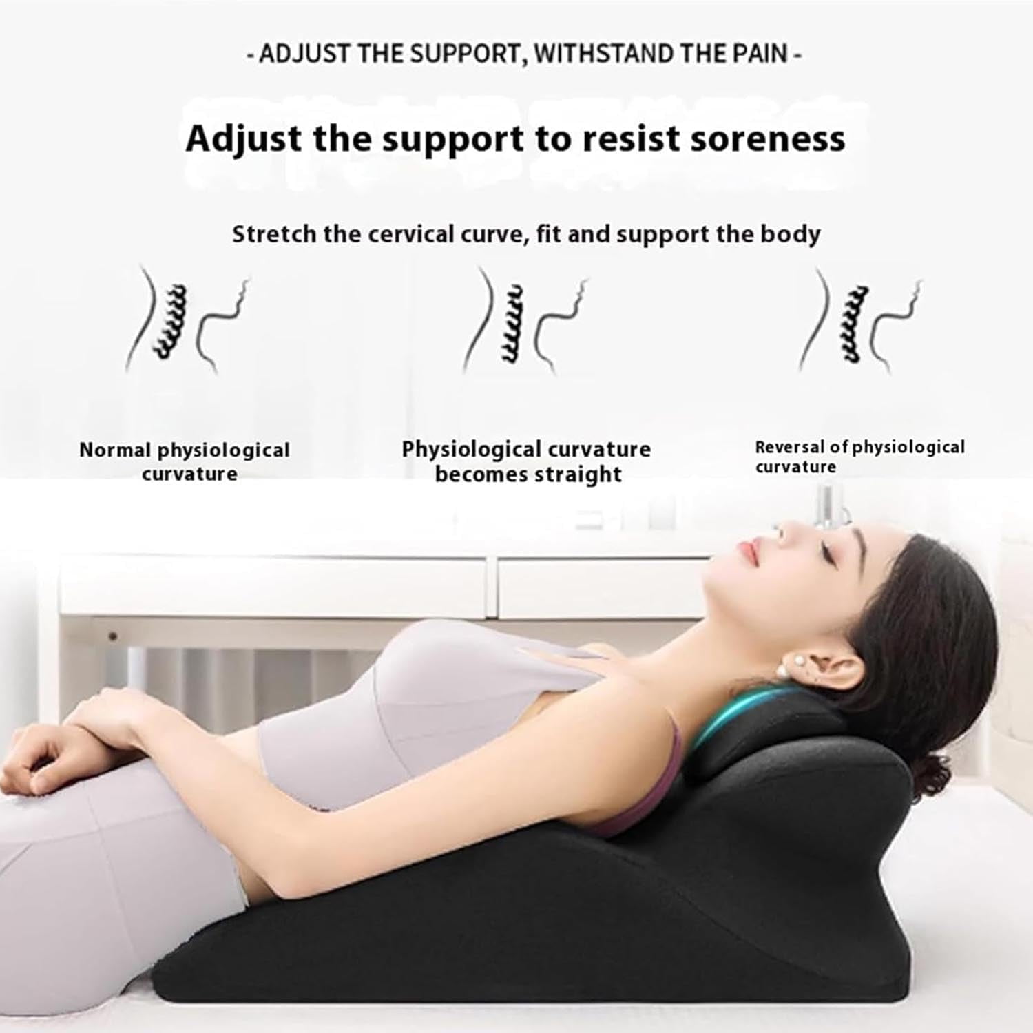 Contoured Support Pillows Ergonomic Memory Foam Wedge Pillow, 27° Angled Support for Waist and Neck, Multi-Position Support Pillow (Blue)