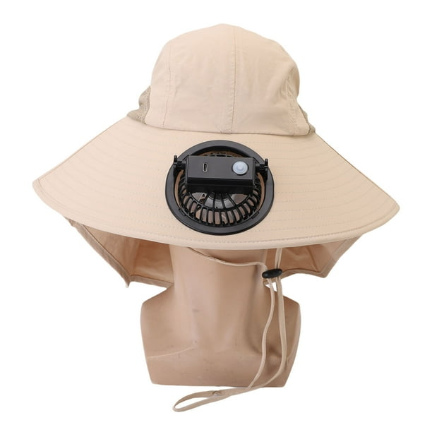 Sombrero De Pesca, Ventilador Desmontable, Ligero, Con Carga USB, Sombrero Para El Sol De Ala Ancha, Cómodo De Llevar Con Capa Para Actividades Al Aire Libre