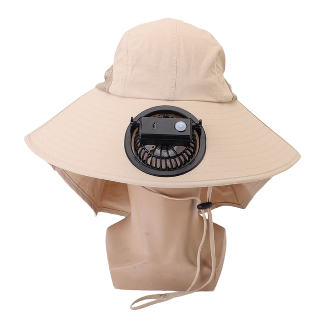 Sombrero De Pesca, Ventilador Desmontable, Ligero, Con Carga USB, Sombrero Para El Sol De Ala Ancha, Cómodo De Llevar Con Capa Para Actividades Al Aire Libre