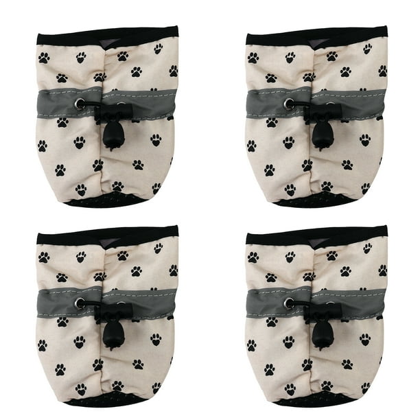 ColoMX 4pcs Zapatos para perros Botas impermeables para perros Protectores de patas Zapatos antideslizantes para mascotas (Amarillo)