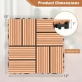 thumbnail image 3 of Costway 36 PCS Interlocking Deck Tiles 12" x 12" Waterproof All Weather Flooring Covering Brown, 3 of 9