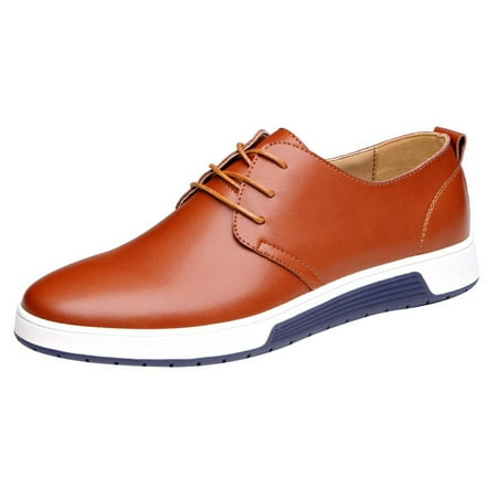 adviicd Mens Shoes Men s Casual Dress Oxfords Shoes Business Formal Derby Sneakers (Brown 9)