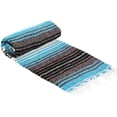 thumbnail image 3 of La Montana 10 Pack Mexican Blankets, 74" x 50" Yoga Blankets, Turquoise/Charcoal/White, 3 of 7