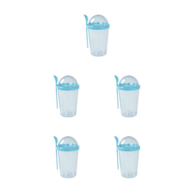 Advancent taza de ensalada taza para beber botella de yogur desayuno dulce regalo conveniencia cálido calentador cuchara tazas hogar bebida azul Type2 NO2
