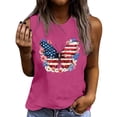 thumbnail image 3 of Lydpxz Womens 4th of July Tank Tops Plus Size Patriotic American Flag Graphic Tees Loose Fit Sleeveless T Shirts Camisole Breathable Crewneck Tanks, 3 of 6