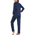 thumbnail image 4 of Ensembles de Pyjama pour Femmes Pyjamas pour Femmes en Coton Uni à Manches Longues Ajustés Tenue d'Intérieur Hauts Pantalons Ensemble L, 4 of 8