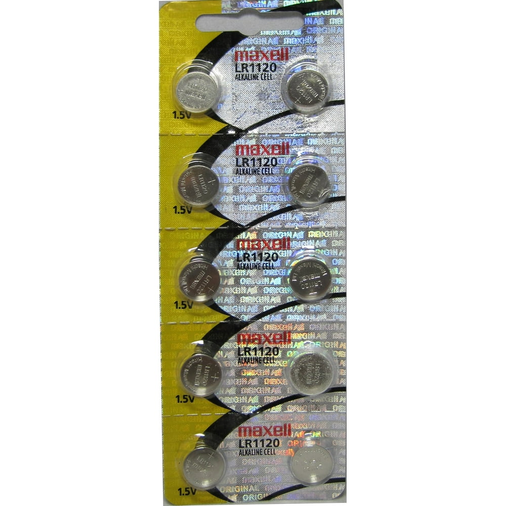Maxell Watch Battery Button Cell LR1120 AG8 Pack of 10 Batteries