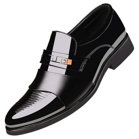 KELINFONG Mens Cap Toe Dress Shoes Oxford Formal Classic Business Shoes Casual Wedding Patent Fashion Shoes