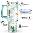 thumbnail image 3 of White Daisies with a Blue Background 40 Oz Tumbler with Handle Lid and Straw, Stainless Steel Double Walled Vacuum Insulated Cup, Cute Birthday Gifts Tumbler for Women Men Friends, 3 of 7