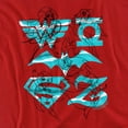 thumbnail image 2 of DC Superhero Girls Line Art Group Women's T Shirt, Red, Small, 2 of 6