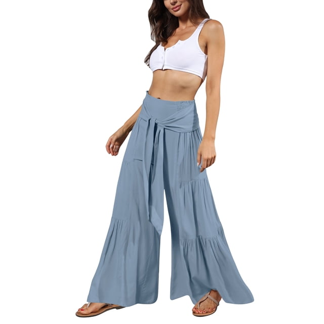 Pantalones de cintura alta para mujer,Pantalones de pierna ancha Pantalones de pierna ancha y alta Pantalones sueltos casuales Diseño de última generación
