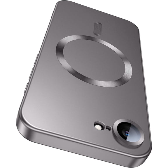 MYKOMI Magnetic for iPhone 17e Case/iPhone 16e Case [Compatible with MagSafe][Built-in Camera Lens Protector] Slim Soft Silicone Bumper Shockproof Metallic Luster 17e Phone Case