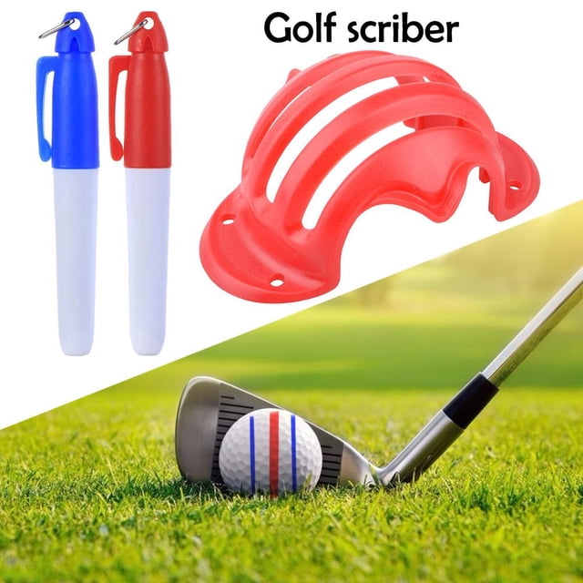 Pelota de golf Line Liner Marker Pen Plantilla Alineación Marcas Ayudas Herramientas (Rojo)