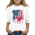 thumbnail image 2 of GERsome Unisex Kids American Flag T-Shirts 4th of July Patriotic Tops 3/4 Sleeve Crewneck Shirts for Toddler Boys Girls Soft Graphic Tee, 4-5 Years, 2 of 4