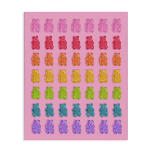 Stupell Industries Contemporary Rainbow Candy Bears on Pink Canvas Art, 16 x 20, by LISH Creative