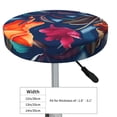 thumbnail image 4 of Kll Tropical Flower Round Bar Chair Cushion Cover 13 Inch,Bar Stool Protector With Elastic, Soft Washable, 4 of 7
