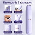thumbnail image 5 of Women's Painless Hair Trimmer | Dual Blades for Bikini/Underarm/Face | LCD Power Display &USB-C Fast Charging | Portable Pink Gift Set(Purple16.5*3.2*2.8cm), 5 of 5