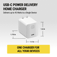 thumbnail image 3 of Scosche HPDC45WT-SP Powervolt™ 45W USB-C Power Delivery Home Wall Plug Type A/B Charger White, 3 of 8