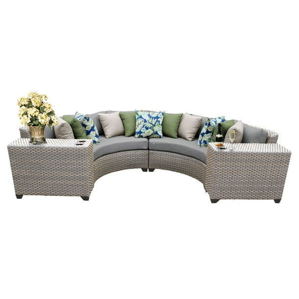 Tk Classics Florence Wicker 4 Piece Patio Conversation Set With Cup Table And 2 Sets Of Cushion Covers Com Tk Classics Florence Wicker 4 Piece, Tk Classics Outdoor Furniture