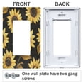 thumbnail image 3 of Yayeee Rocker Switch Wall Plate 1-Gang 4.6"x2.9" Home Decorative Outlet Cover, Black Sunflower Pattern, 3 of 6