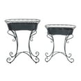 thumbnail image 3 of SAFAVIEH Hendrick Solid Outdoor Patio Planters, Black Rust, Set of 2, 3 of 9