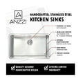 thumbnail image 5 of VANGUARD Undermount 32 in. Single Bowl Kitchen Sink with Singer Faucet in Brushed Nickel, 5 of 12