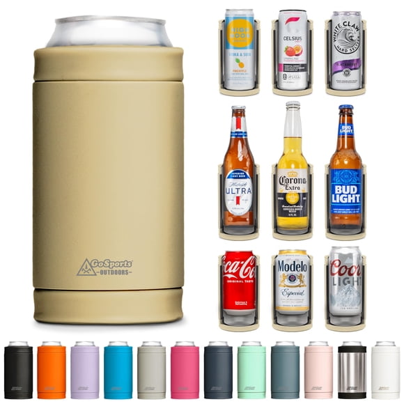 Enfriador Aislado para Latas DUALIE 3 en 1 Universal 355 mL Color Tan