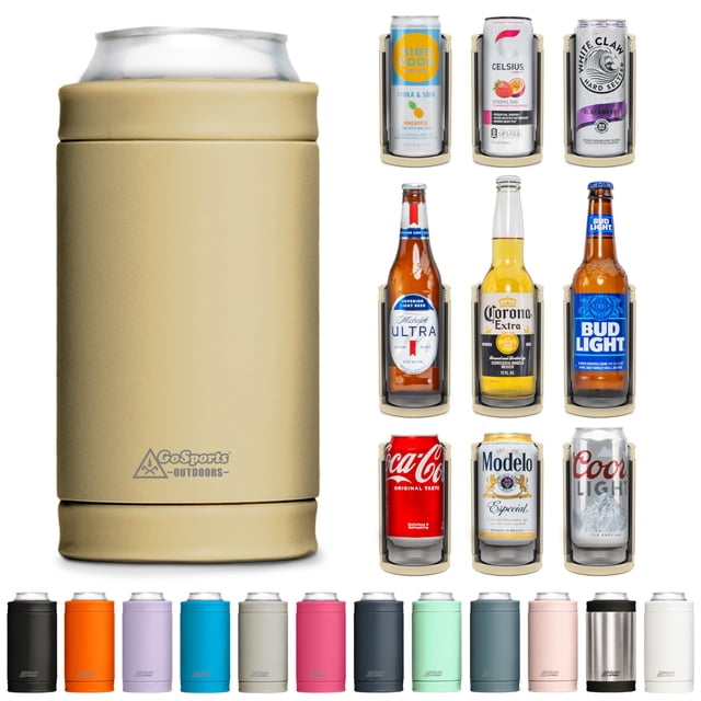 Enfriador Aislado para Latas DUALIE 3 en 1 Universal 355 mL Color Tan