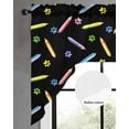 thumbnail image 3 of Cartoon Kitchen Swag Valances for Windows, Cute Colorful Pencil Paw Print Funny Black Swag Valances Curtains for Living Room, Rod Pocket Window Treatments for Bathroom, Bedroom, Cafe, 56"x36", 3 of 6