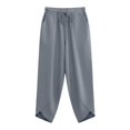 thumbnail image 6 of Delayuji Womens Linen Pants Casual Short Stacked V Slub Pants Trousers Spring Summer Outfits, 6 of 6