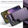 thumbnail image 4 of SaniMore for Samsung Galaxy S23 Ultra Wallet Case, RFID Blocking PU Leather Kickstand Credit Slots Flip Folio Protective Case, Double Magnetic Clasp Durable Shockproof Cover for S23 Ultra, Purple, 4 of 9