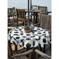 thumbnail image 2 of Outdoor Tablecloth with Umbrella Hole for Patio/Picnic/Party/Camping, Dense Soccer Balls Waterproof Table Cloth Round Cover Washable, Black White Footballs (Dia 54"), 2 of 9
