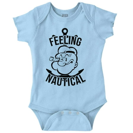 

Popeye The Sailor Feeling Nautical Romper Boys or Girls Infant Baby Brisco Brands 6M