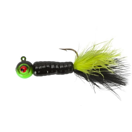 Lindy LFEG536 Fuzz-E-Grub Jig 2 1/4 oz Black Chartreuse 2 Per Pack