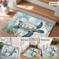 thumbnail image 5 of 2x3 Ft Entryway Area Rug, Sea Turtle Coastal Kitchen Rug Runner Washable Floor Mat, Starfish Coral Summer Beach Non Slip Indoor Door Mat Throw Carpet for Bathroom Living Room Bedroom, 5 of 8