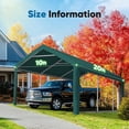 thumbnail image 2 of Quictent Carport Replacement Tarp Canopy Top Cover with Leg Cloth with Bungees Balls, for 10x20 ft Garage Party Tent Shelter - Green, One Roof Only, 2 of 7