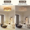 thumbnail image 4 of Tsothea 20" Boho Flush Mount Ceiling Light, Hand-Woven Natural Rattan 5-Light (Bulbs Not Included), 4 of 6