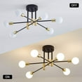 thumbnail image 4 of Neoglint 6-Lights Modern Mid Century Sputnik Chandelier, Semi Flush Mount Ceiling Light Fixture for Living Room Dining Room Kitchen Chandelier (Black Gold), 4 of 9