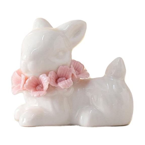 Figurine Ceramic Bunny Rabbits,Porcelain Modern Art Home Decoration,Spring Decoration Gifts Easter Statues for Home Decor, Easters Decorations Rabbit Figurines
