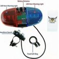 thumbnail image 5 of LED Police Bike Light with 4 Sound Sirens, Trumpet, Bicycle Horn Suitable for Adults and Children, Black/Red, 5 of 5