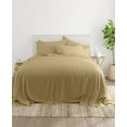 thumbnail image 3 of 6PC Bedding Set- 100% Organic Cotton Bed Sheet Set 800 Thread Count, Crisp and Cooling Sateen Weave, Soft Breathable, Eco-Friendly, 15-Inch Deep Pocket - Taupe, Full, 3 of 7