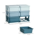 Qaba 6 Drawer Chest Toy Organizer Plastic Bins for Kids Storage, Blue