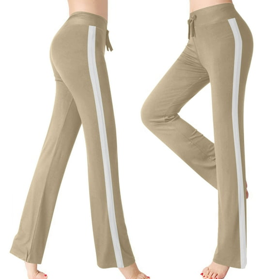 Teyfeniy Yoga Pants for Women Soft Straight Leg Leggings Fold over Drawstring High Waisted Yoga Pants Tummy Control Loose Bootcut Leggings Workout Gym Running Loungewear Sweatpants