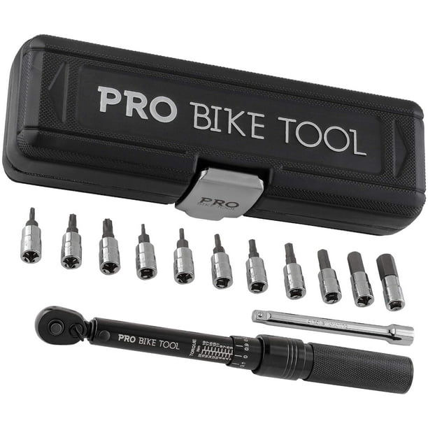 PRO BIKE TOOL 1/4 Inch Drive Click Torque Wrench Set 2 to 20 Nm Bicycle Maintenance Kit for