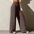 thumbnail image 5 of BRDFRL Women Wide Leg Sweatpants Drawstring Waisted Baggy Sweatpants Straight Leg Oversized Flowy Joggers Pants with Pockets Coffee S, 5 of 6