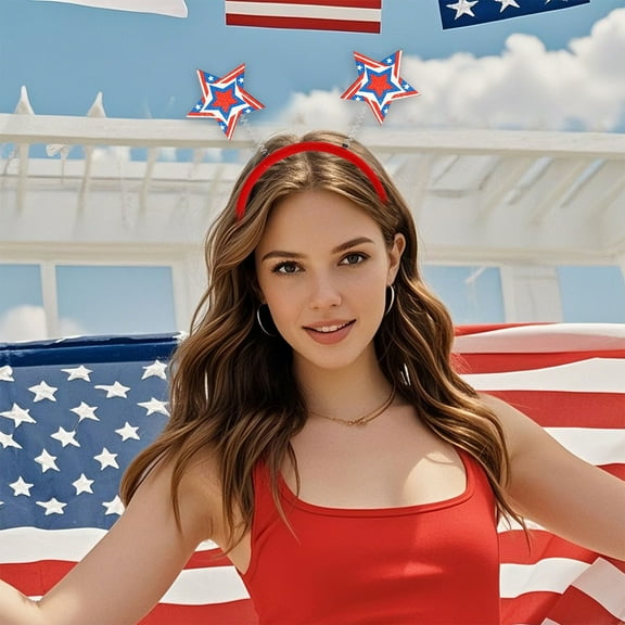 AZXY Fourth of July Accessories,4th of July Hair Accessories,Independence Day Hair Bands for Party Supplies,Red White and Blue Independence Day Patriotic Accessorie for Women Girls