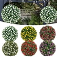 thumbnail image 2 of Artificial Boxwood Topiary Ball UV Resistant Weather-proof Hanging Faux Flower Greenery Sphere Outdoor Garden Porch Patio Fake Boxwood Plants Ball, 2 of 8