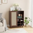 thumbnail image 4 of Dtwnek 34 Inch Wine Bar Cabinet Sideboard with Wine Racks, Buffet Storage Cabinet for Dining Room, Kitchen, Living Room, Dark Brown, 4 of 9