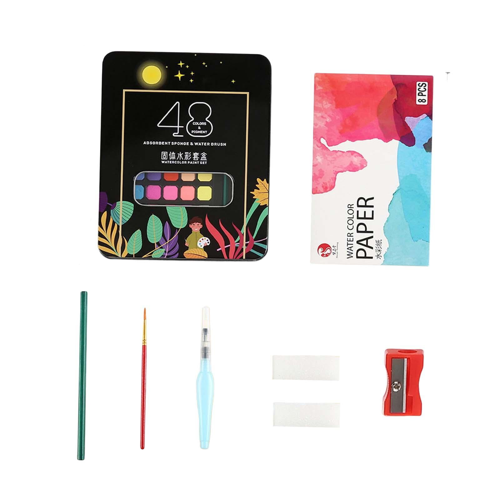 Watercolor Paint Set Pigment Paint Professional Watercolor Paper Art Portable Water Colors for Kids Adults Students Painters Beginners black