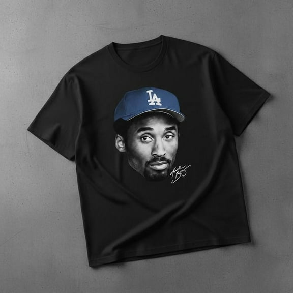 Kobe Bryant "Big Face Dodgers" Graphic Tee, Kobe Bryant LA Vintage Tee, Black Mamba Shirt, 90s Style , Basketball Legend Shirt ,Black Color,Size L